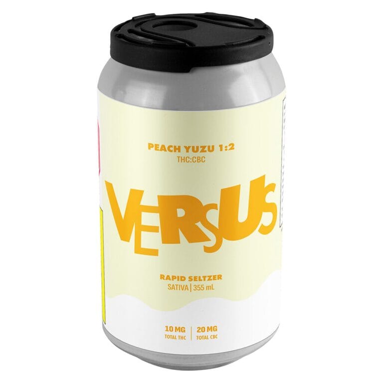 Versus Peach Yuzu 1:2 THC/CBC Rapid Seltzer — Sativa, 355ml